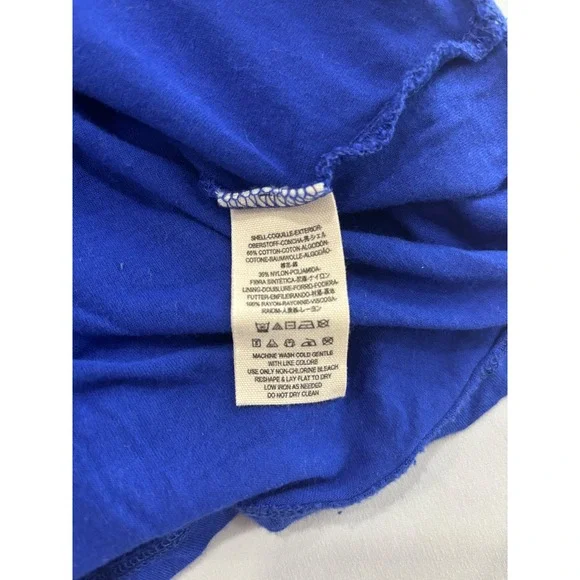 Free People Lace Bell Sleeve Mini Dress Royal Blue Flared Fit size S - Picture 8 of 9